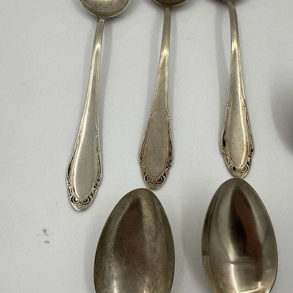 Silvia Made In Germany Vintage Silver Plated Spoons Rococo Style